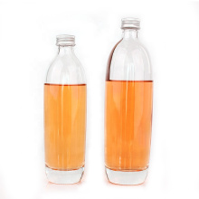 wholesale custom empty 370ml 500ml clear glass wine bottle with metal screw lid for vodka whisky